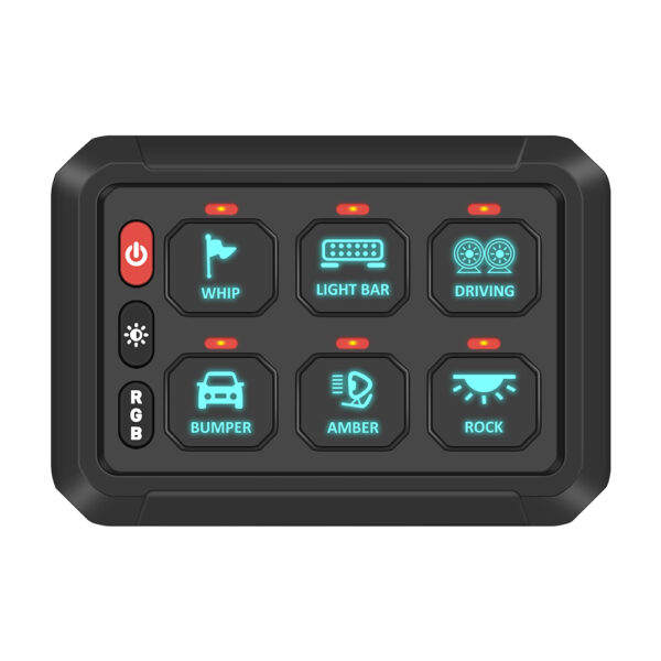 12V Waterproof APP Control 6 Gang RGB Switch Panel - Image 2