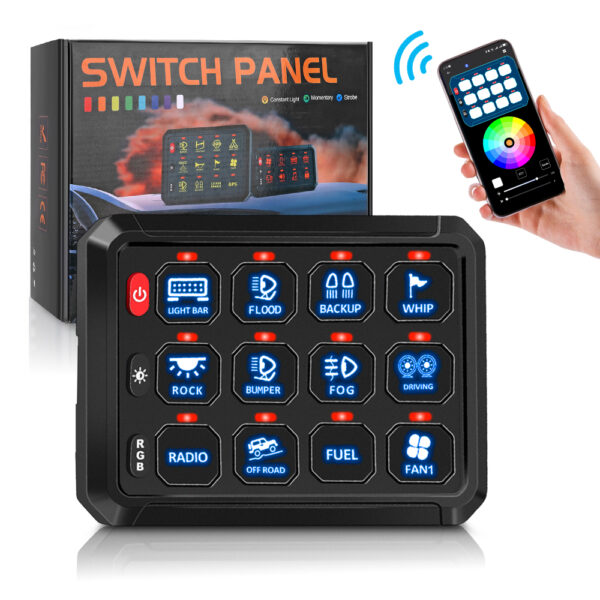 Marine Grade APP Control 12 Gang Switch Panel - Image 2