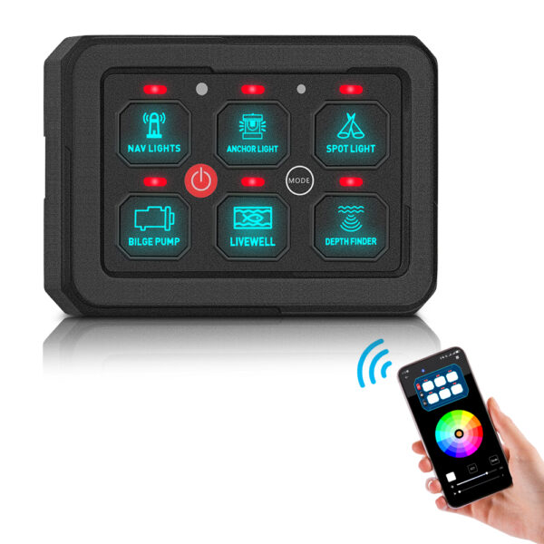 Customizable APP Control 6 Gang Switch Panel 12V 24V Multi Application - Image 2