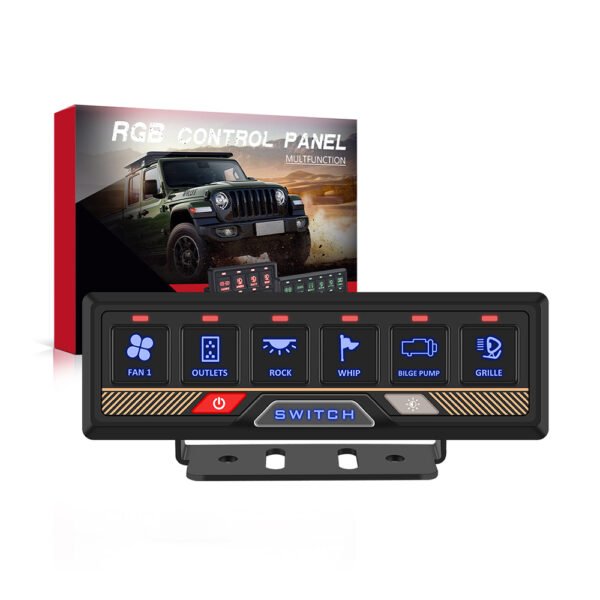 OEM Customizable Rocker Switch Panel 6 Gang Aluminum Base - Image 4
