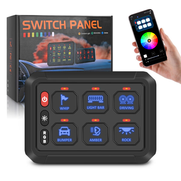 12V Waterproof APP Control 6 Gang RGB Switch Panel