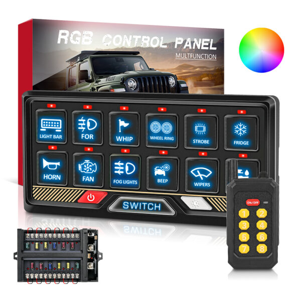 Durable 12 Gang Wireless Remote Control Switch Panel - Image 2