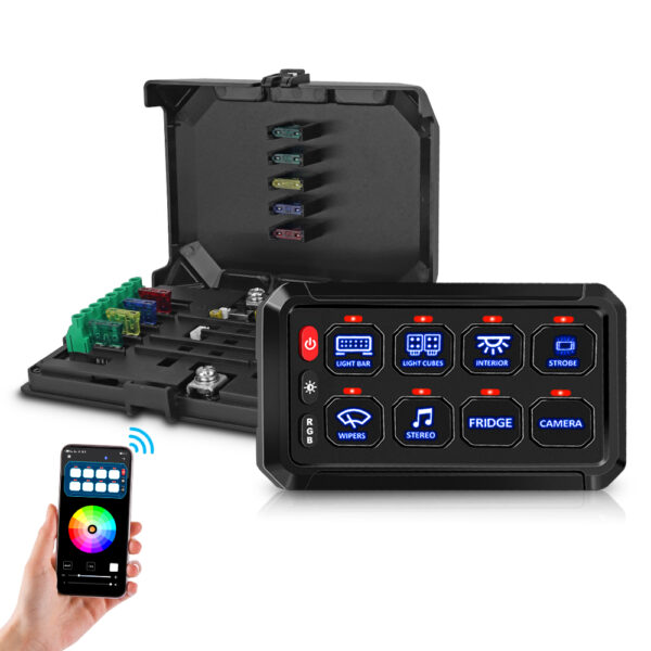 Auto Switch Panel 8 Gang for Car 12V 24V APP Control - Image 2