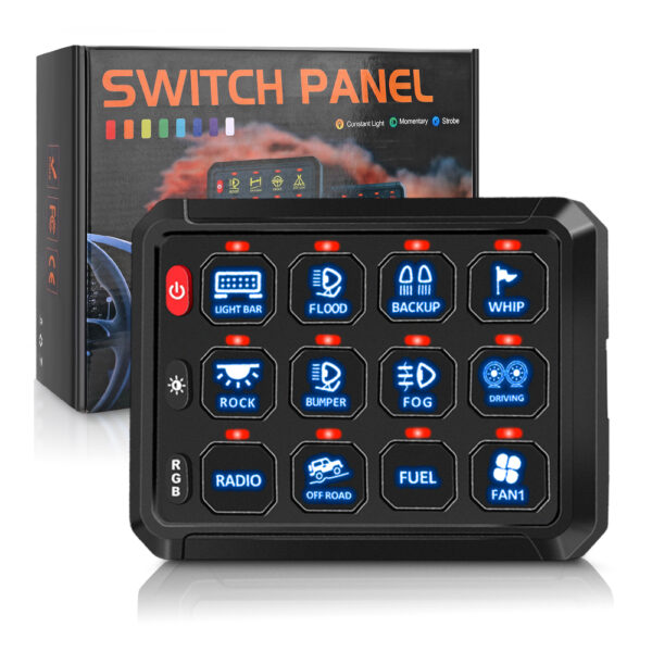 12 Gang LED Switch Panel for Marine Boat Car ATV UTV - Image 3
