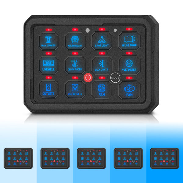 12 Gang RGB Touch Switch Panel 12V Auto Dim Relay Box - Image 2