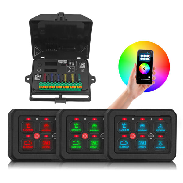 Customizable APP Control 6 Gang Switch Panel 12V 24V Multi Application - Image 3