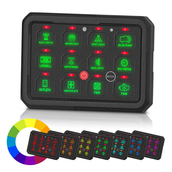 12 Gang RGB Touch Switch Panel 12V Auto Dim Relay Box - Image 3