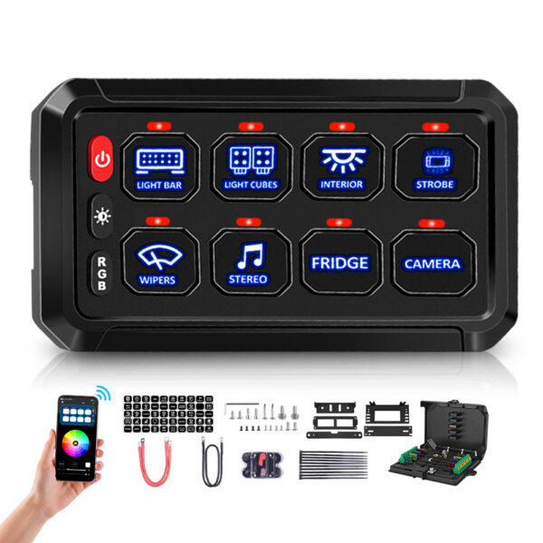 Auto Switch Panel 8 Gang for Car 12V 24V APP Control - Image 3