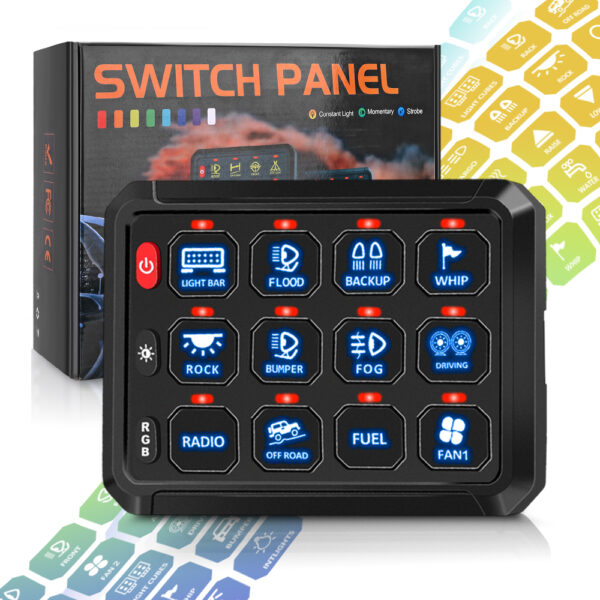 12 Gang LED Switch Panel for Marine Boat Car ATV UTV - Image 4