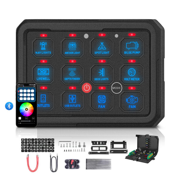 Universal Bluetooth 12 Gang Switch Panel for Jeep Truck Off Road - Image 5