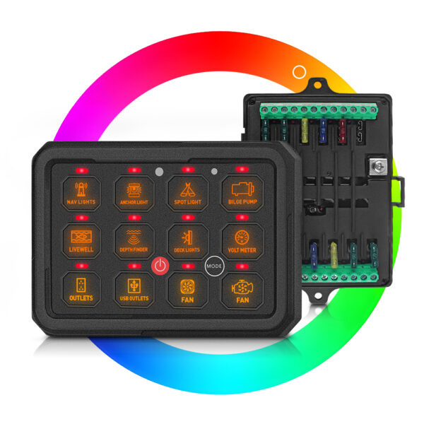 12 Gang RGB Touch Switch Panel 12V Auto Dim Relay Box - Image 4