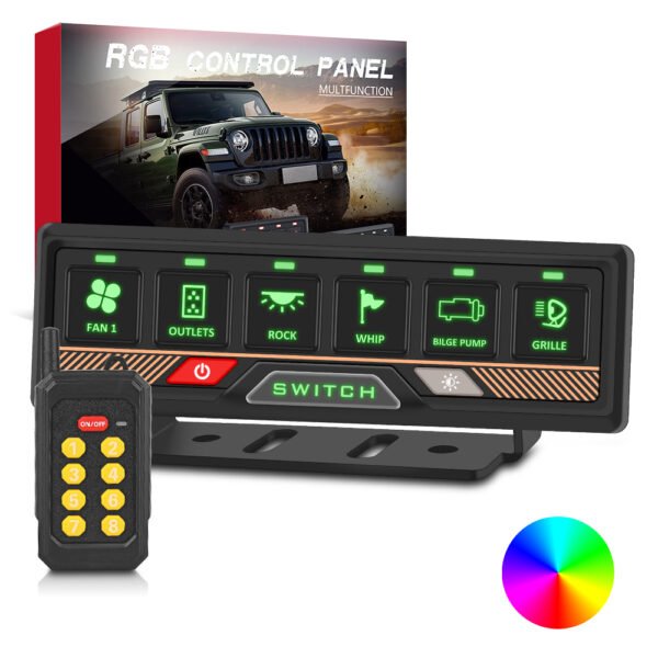 Universal 6 Gang Wireless Remote Control Switch Panel for Trucks Boats