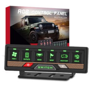 6 Gang Switch Panel with RGB Backlit for 12V/24V Vehicles