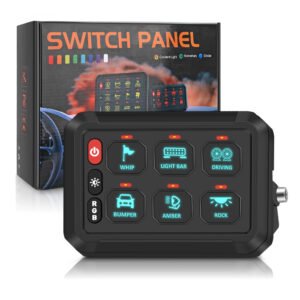 6 Gang RGB Switch Panel with Wired Control for 12V/24V Vehicles