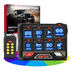 6 Gang Remote Control RGB Switch Panel 12V 24V Car Boat UTV ATV