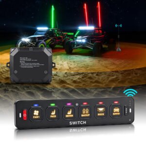 6 Gang Switch Panel with RGB Backlit for 12V/24V Vehicles