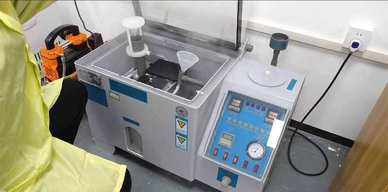 Salt spray resistance testing